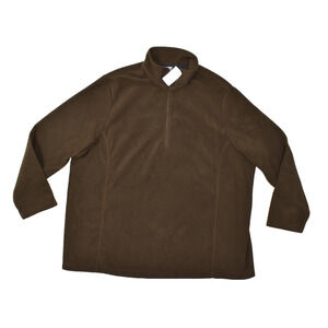 Lands' End Women's Plus Size 2X Brown Fleece 1/4 Zip Pullover Jacket NEW